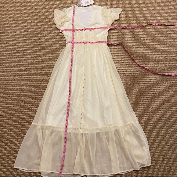 Notes Du Nord Kennedy Maxi Dress Yellow White Stripe 36 Small NWT - Picture 10 of 12